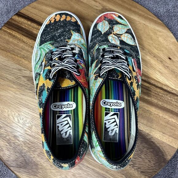 Vans X Crayola Women's Size 9 Shoes White Rainbow Colorful Low Skater Sneakers - Picture 7 of 9